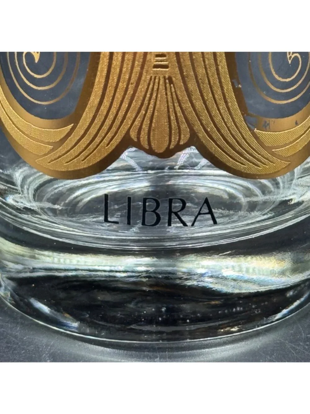 Vintage 1970s Anchor Hocking Zodiac Astrology Libra Gold Highball Glass